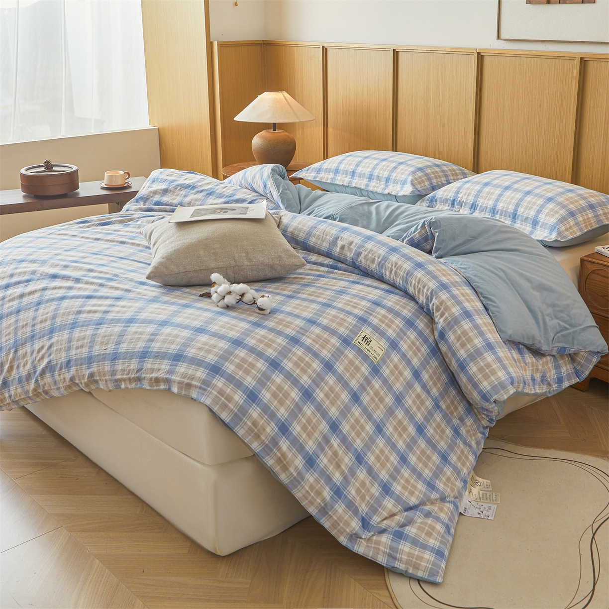 91家纺网 家纺一手货源 找家纺 西域种棉人·千百笠 2025新款A类可拆卸里外全棉100%新疆棉花被子冬被全棉单人学生宿舍加厚保暖春 韵蓝格