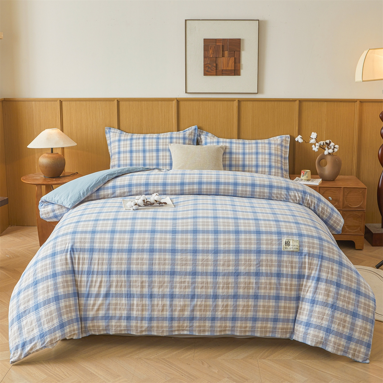 91家纺网 家纺一手货源 找家纺 西域种棉人·千百笠 2025新款A类可拆卸里外全棉100%新疆棉花被子冬被全棉单人学生宿舍加厚保暖春 韵蓝格