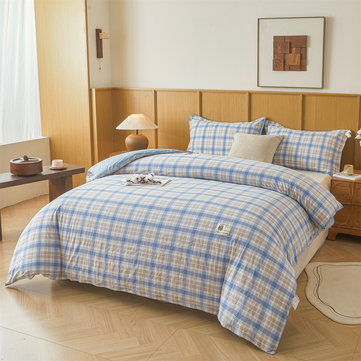 91家纺网 家纺一手货源 找家纺 西域种棉人·千百笠 2025新款A类可拆卸里外全棉100%新疆棉花被子冬被全棉单人学生宿舍加厚保暖春 韵蓝格