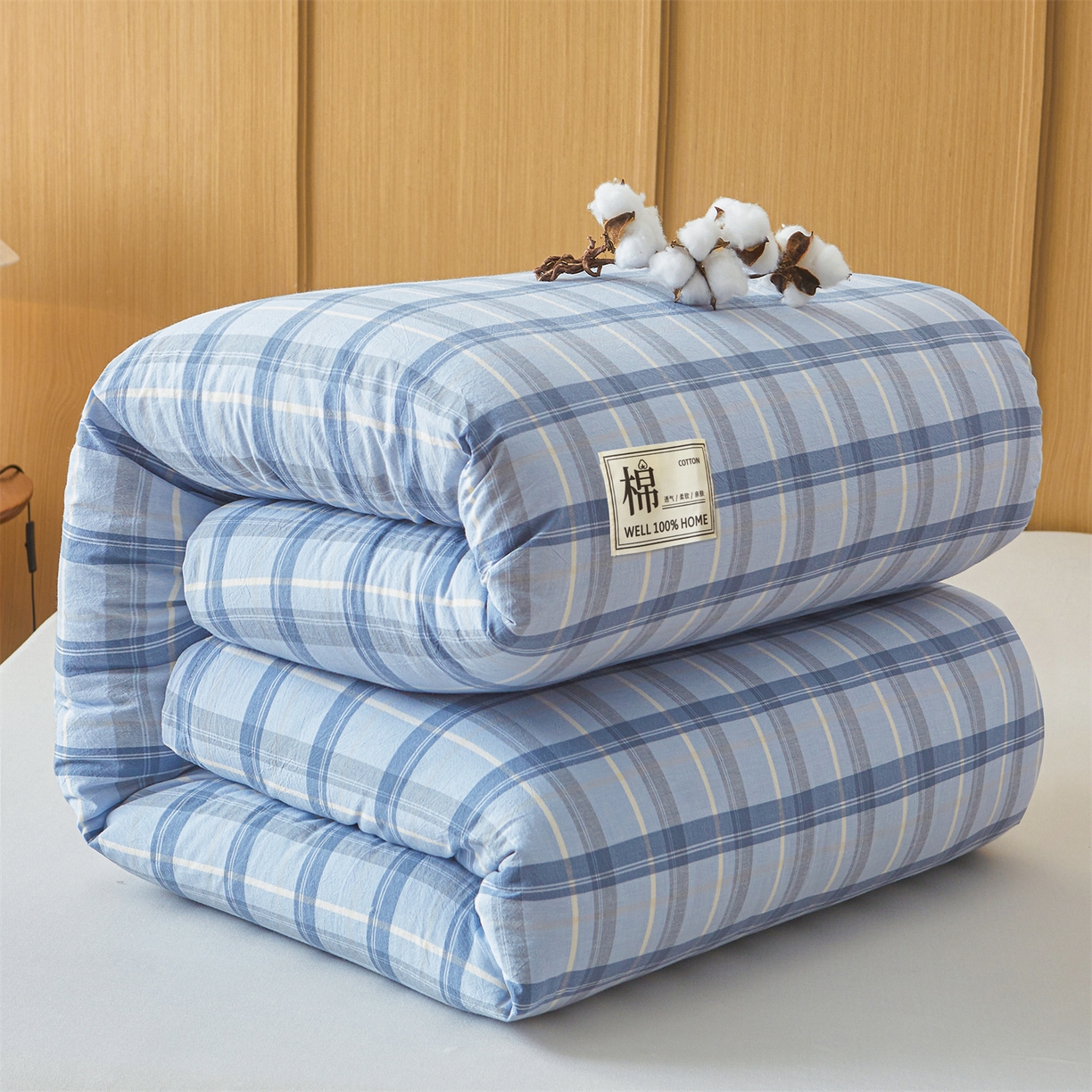 91家纺网 家纺一手货源 找家纺 西域种棉人·千百笠 2025新款A类可拆卸里外全棉100%新疆棉花被子冬被全棉单人学生宿舍加厚保暖春 森蓝格