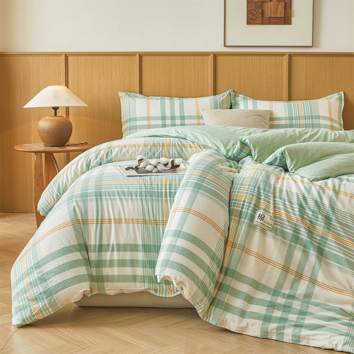 91家纺网 家纺一手货源 找家纺 西域种棉人·千百笠 2025新款A类可拆卸里外全棉100%新疆棉花被子冬被全棉单人学生宿舍加厚保暖春 沐绿大格