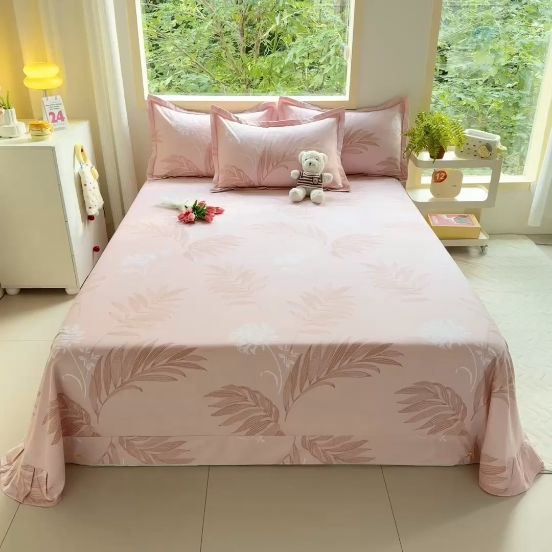 91家纺网 家纺一手货源 找家纺 家贝爱 2024新款加厚纯棉生态磨毛床单系列 纷飞