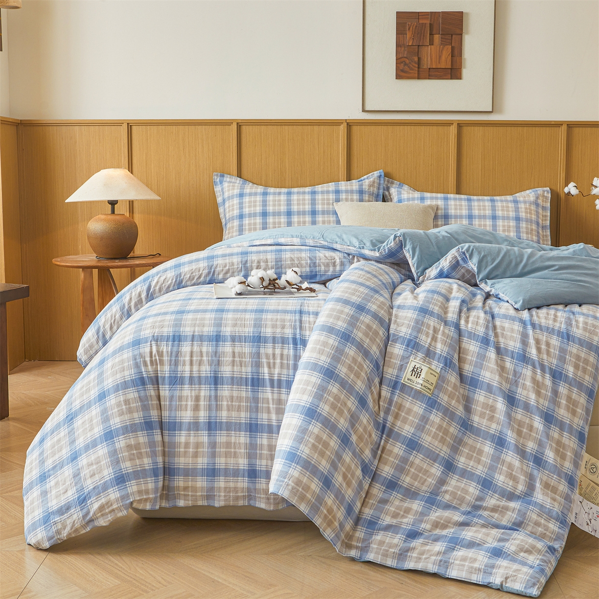 91家纺网 家纺一手货源 找家纺 西域种棉人·千百笠 2025新款A类可拆卸里外全棉100%新疆棉花被子冬被全棉单人学生宿舍加厚保暖春 韵蓝格