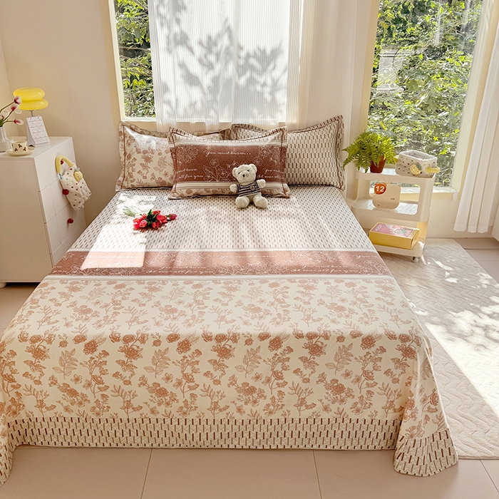 91家纺网 家纺一手货源 找家纺 家贝爱 2024新款加厚纯棉生态磨毛床单系列 芙拉