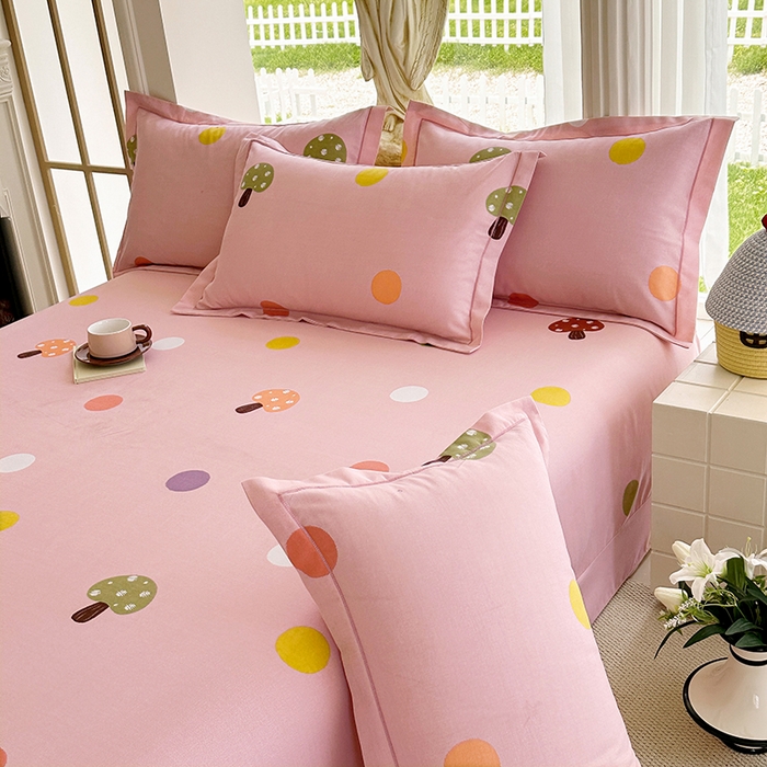 91家纺网 家纺一手货源 找家纺 家贝爱 2024新款加厚纯棉生态磨毛床单系列  泡泡菇