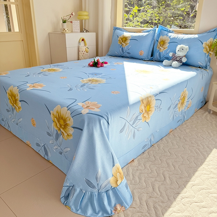 91家纺网 家纺一手货源 找家纺 家贝爱 2024新款加厚纯棉生态磨毛床单系列  富丽花都