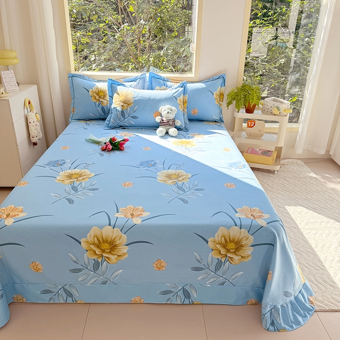 91家纺网 家纺一手货源 找家纺 家贝爱 2024新款加厚纯棉生态磨毛床单系列  富丽花都