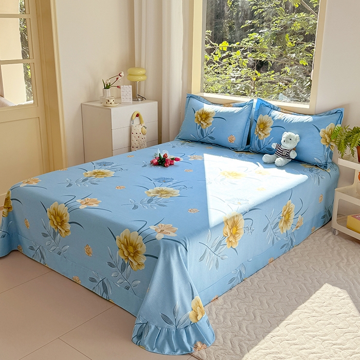 91家纺网 家纺一手货源 找家纺 家贝爱 2024新款加厚纯棉生态磨毛床单系列  富丽花都