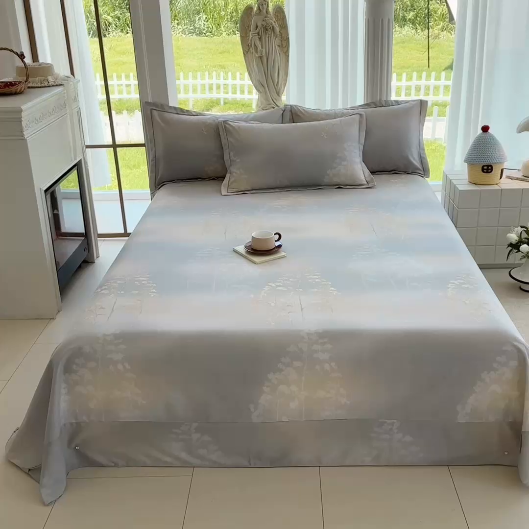 91家纺网 家纺一手货源 找家纺 家贝爱 2024新款加厚纯棉生态磨毛床单系列 富贵树