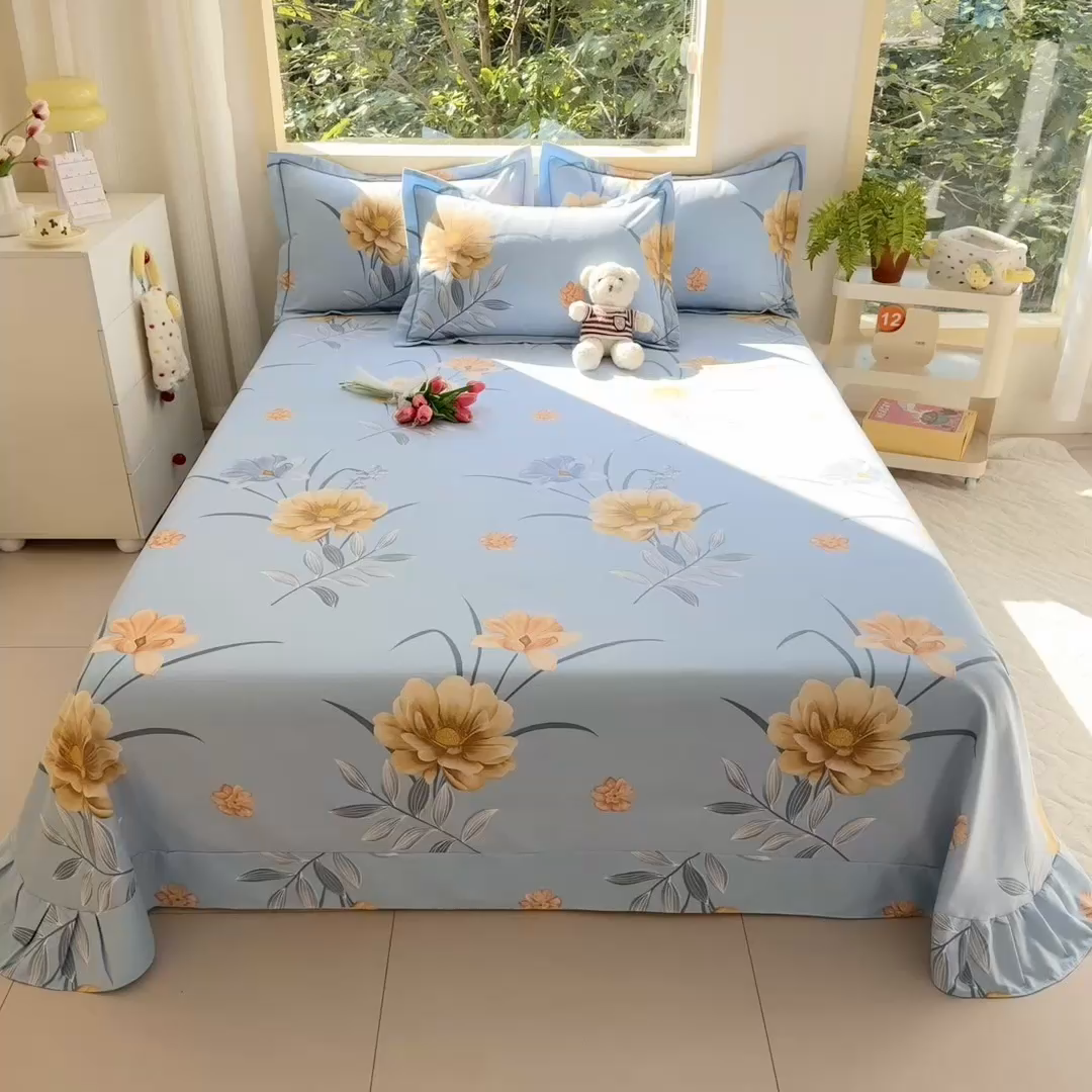 91家纺网 家纺一手货源 找家纺 家贝爱 2024新款加厚纯棉生态磨毛床单系列  富丽花都