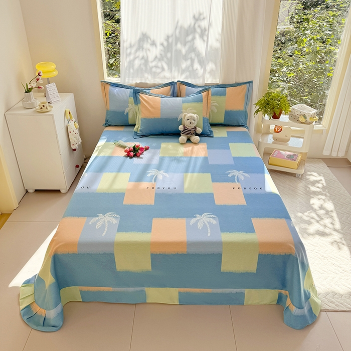 91家纺网 家纺一手货源 找家纺 家贝爱 2024新款加厚纯棉生态磨毛床单系列  浪漫旅程