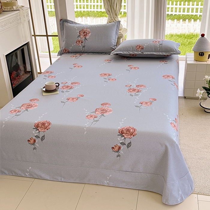 91家纺网 家纺一手货源 找家纺 家贝爱 2024新款加厚纯棉生态磨毛床单系列 芙蓉花语