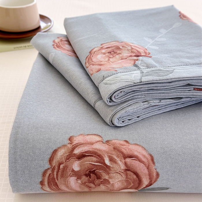 91家纺网 家纺一手货源 找家纺 家贝爱 2024新款加厚纯棉生态磨毛床单系列 芙蓉花语