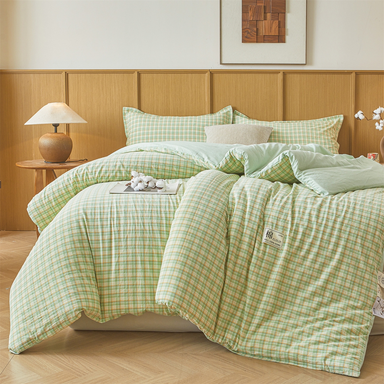 91家纺网 家纺一手货源 找家纺 西域种棉人·千百笠 2025新款A类可拆卸里外全棉100%新疆棉花被子冬被全棉单人学生宿舍加厚保暖春 沐绿小格