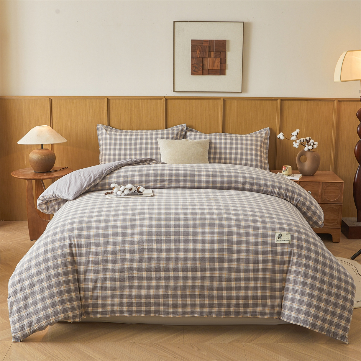 91家纺网 家纺一手货源 找家纺 西域种棉人·千百笠 2025新款A类可拆卸里外全棉100%新疆棉花被子冬被全棉单人学生宿舍加厚保暖春 韵灰格