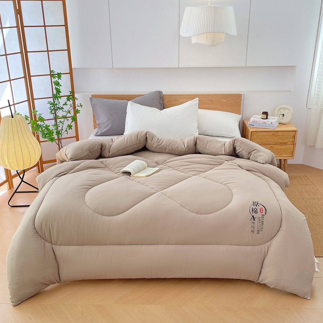 91家纺网 家纺一手货源 找家纺 尊妙被业 2025新款水洗棉原棉冬被被子被芯春秋被子母被直播批发（永不断货） 原棉-卡其