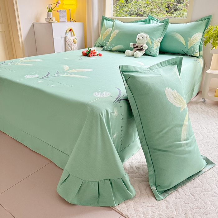 91家纺网 家纺一手货源 找家纺 家贝爱 2024新款加厚纯棉生态磨毛床单系列 蒲公英