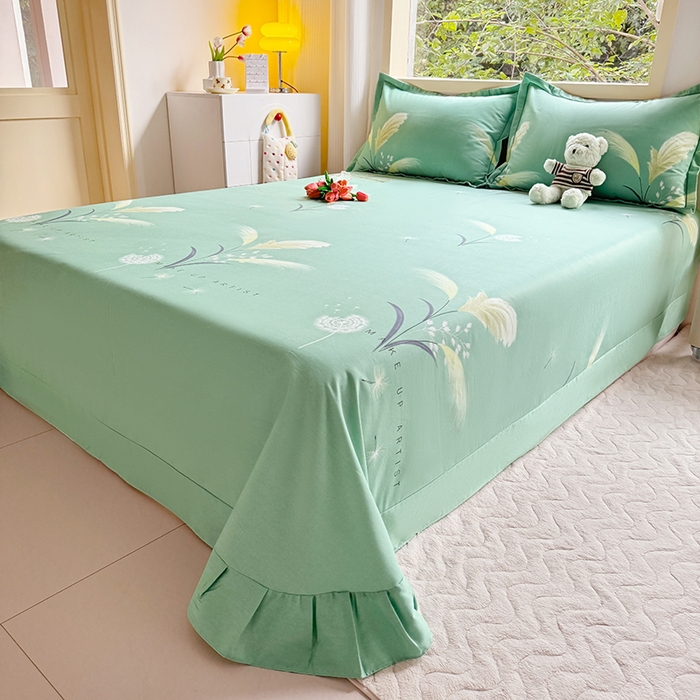 91家纺网 家纺一手货源 找家纺 家贝爱 2024新款加厚纯棉生态磨毛床单系列 蒲公英