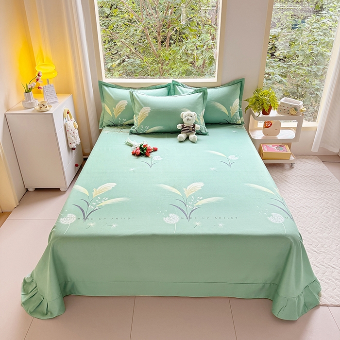 91家纺网 家纺一手货源 找家纺 家贝爱 2024新款加厚纯棉生态磨毛床单系列 蒲公英