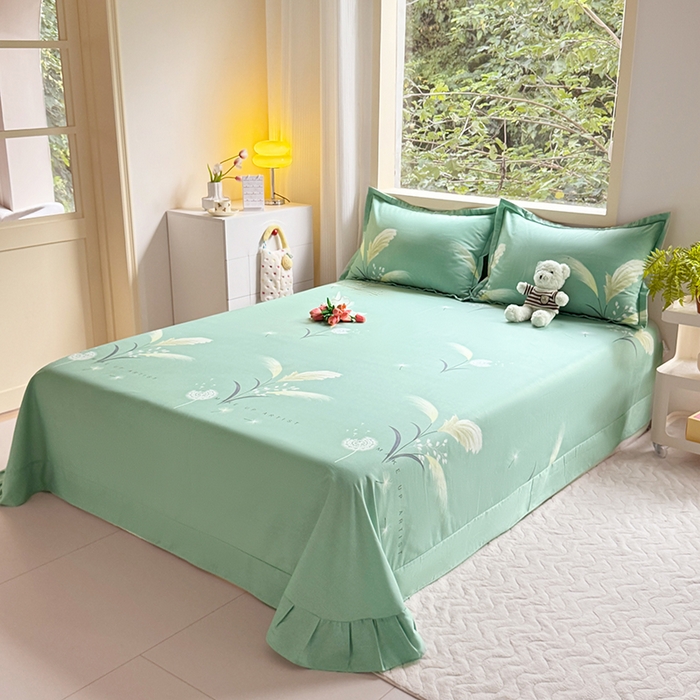 91家纺网 家纺一手货源 找家纺 家贝爱 2024新款加厚纯棉生态磨毛床单系列 蒲公英