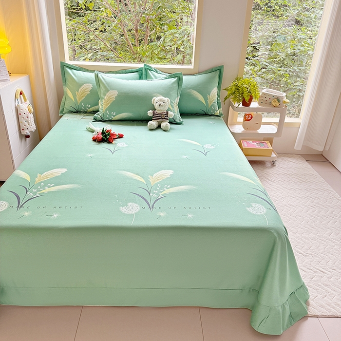 91家纺网 家纺一手货源 找家纺 家贝爱 2024新款加厚纯棉生态磨毛床单系列 蒲公英