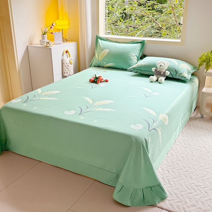 91家纺网 家纺一手货源 找家纺 家贝爱 2024新款加厚纯棉生态磨毛床单系列 蒲公英