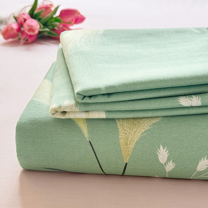 91家纺网 家纺一手货源 找家纺 家贝爱 2024新款加厚纯棉生态磨毛床单系列 蒲公英