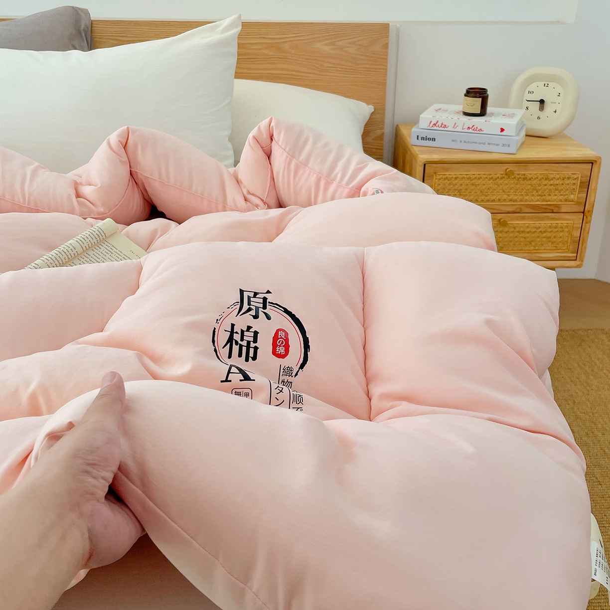 91家纺网 家纺一手货源 找家纺 尊妙被业 2025新款水洗棉原棉冬被被子被芯春秋被子母被直播批发（永不断货） 原棉-蜜桃粉