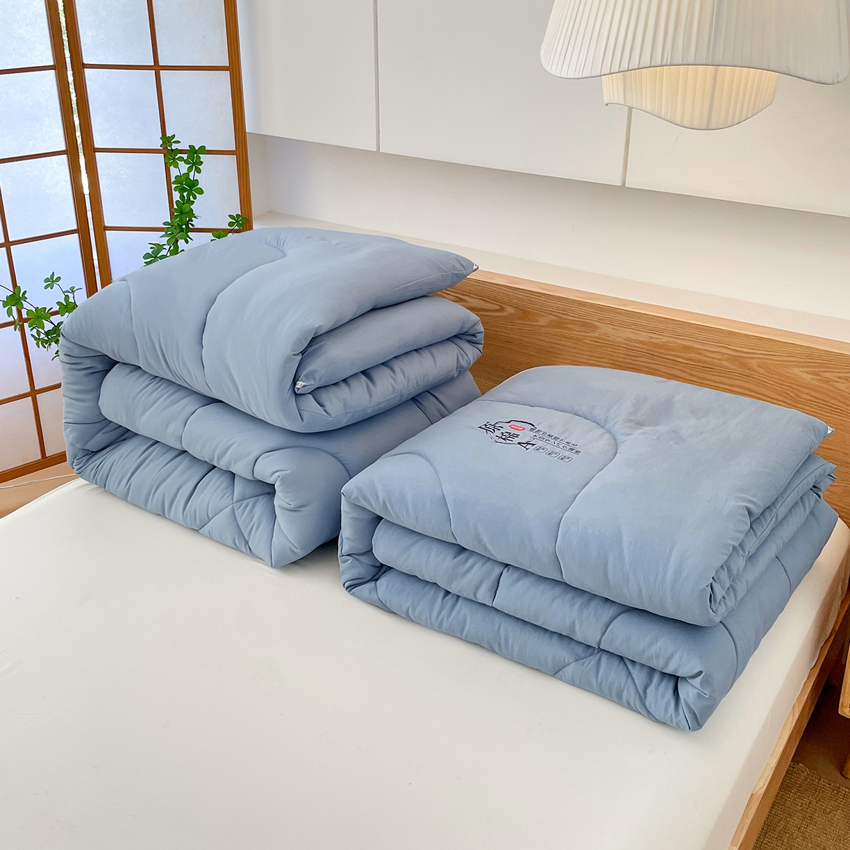 91家纺网 家纺一手货源 找家纺 尊妙被业 2025新款水洗棉原棉冬被被子被芯春秋被子母被直播批发（永不断货） 原棉-宾利蓝