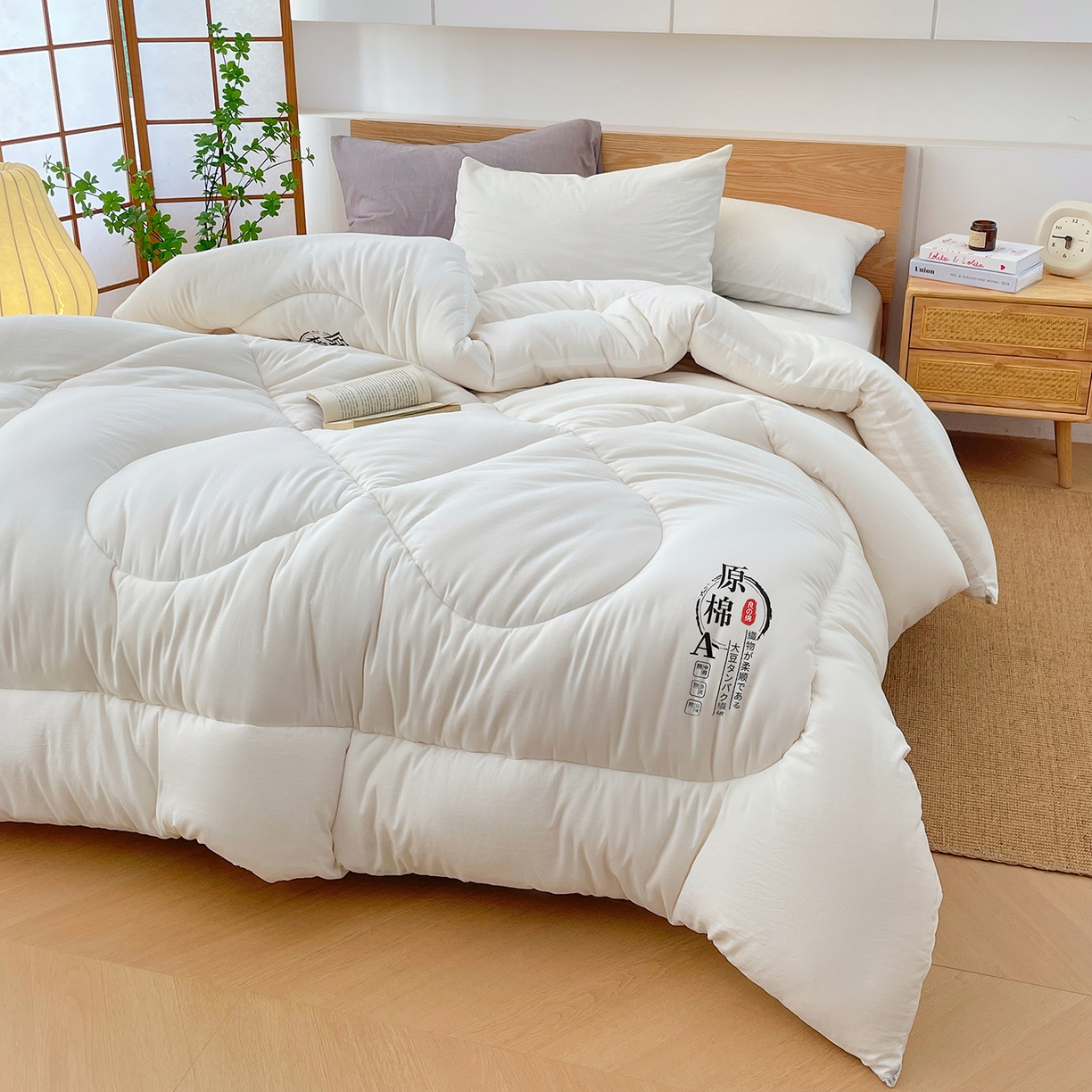 91家纺网 家纺一手货源 找家纺 尊妙被业 2025新款水洗棉原棉冬被被子被芯春秋被子母被直播批发（永不断货） 原棉-极光白