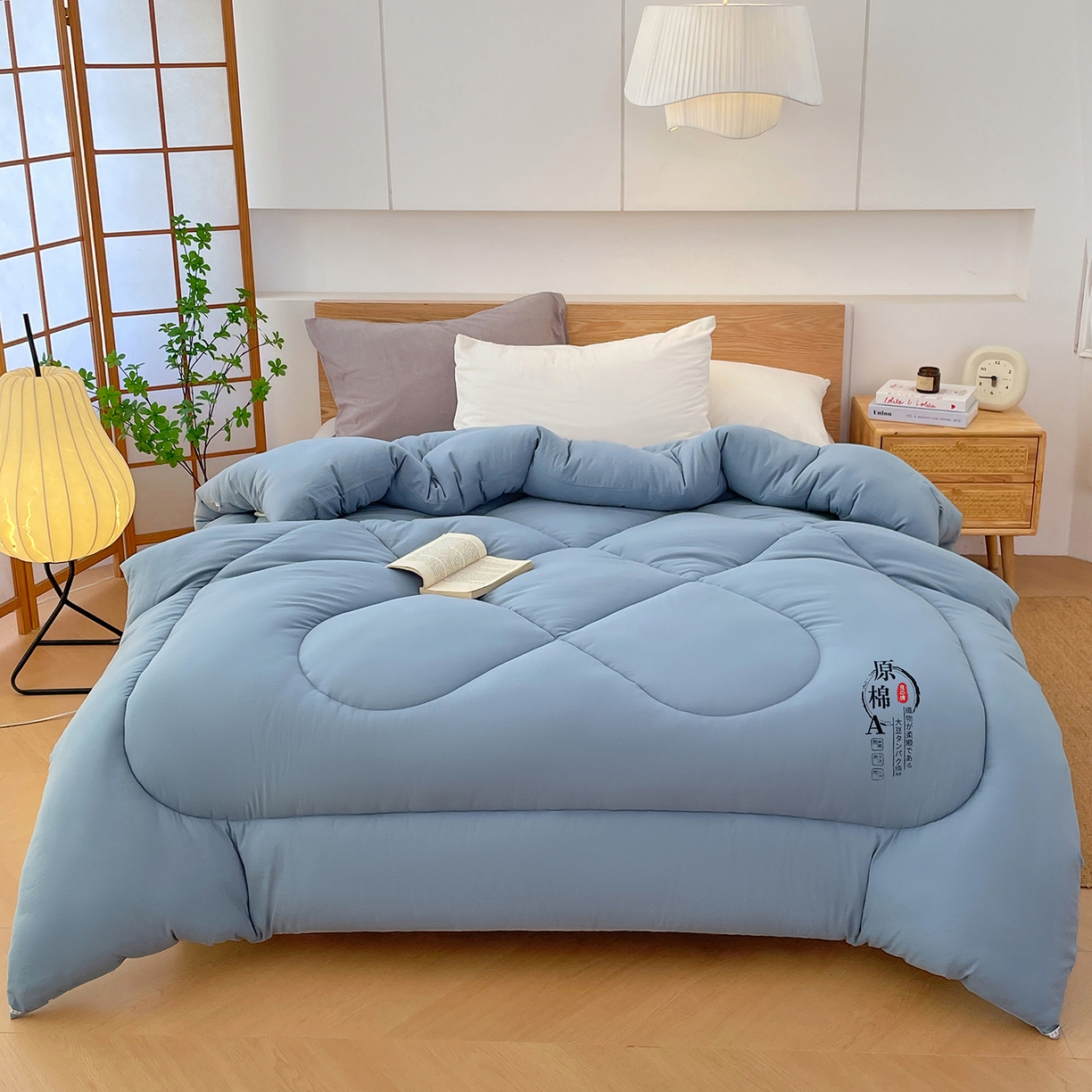91家纺网 家纺一手货源 找家纺 尊妙被业 2025新款水洗棉原棉冬被被子被芯春秋被子母被直播批发（永不断货） 原棉-宾利蓝