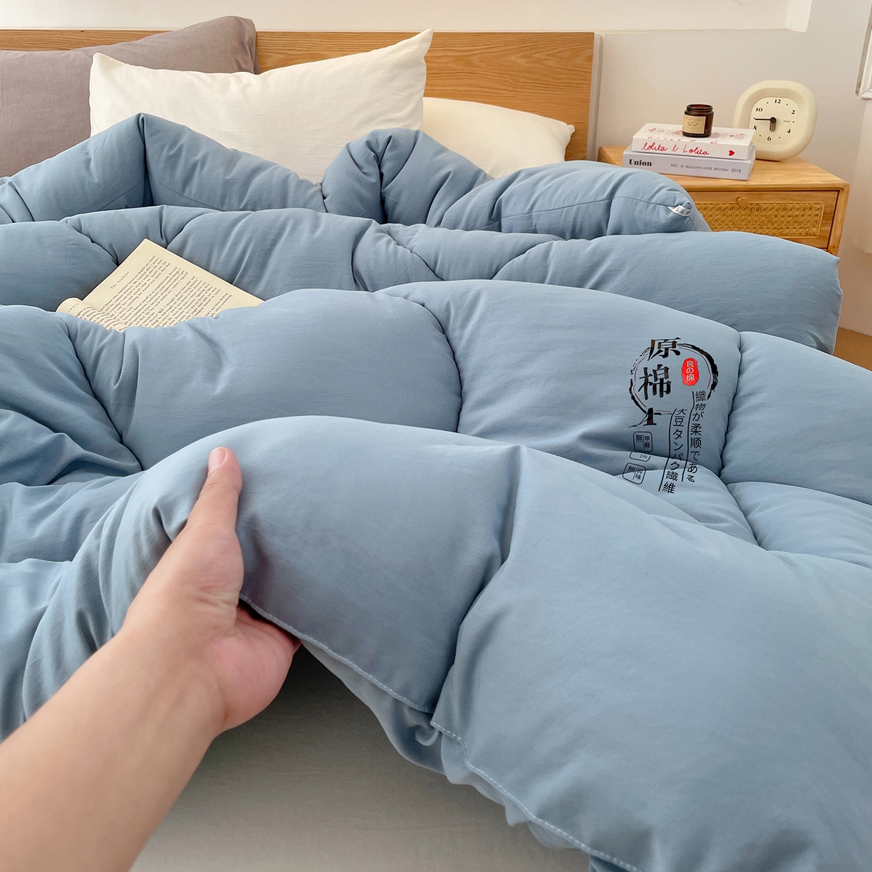 91家纺网 家纺一手货源 找家纺 尊妙被业 2025新款水洗棉原棉冬被被子被芯春秋被子母被直播批发（永不断货） 原棉-宾利蓝