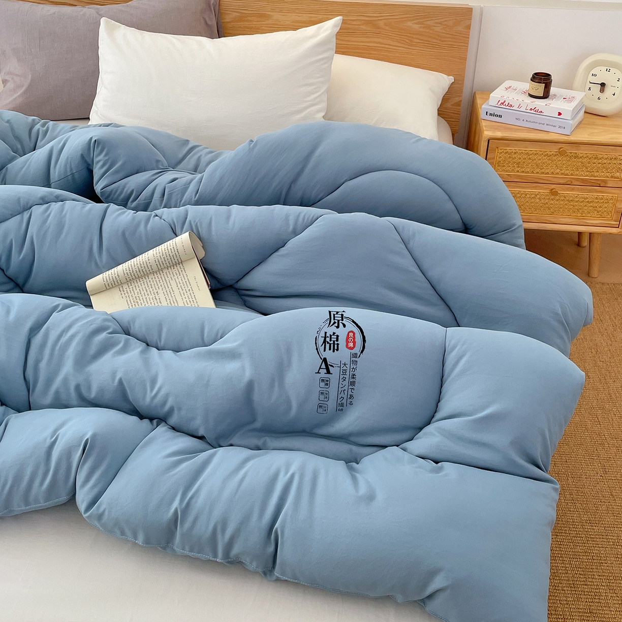 91家纺网 家纺一手货源 找家纺 尊妙被业 2025新款水洗棉原棉冬被被子被芯春秋被子母被直播批发（永不断货） 原棉-宾利蓝