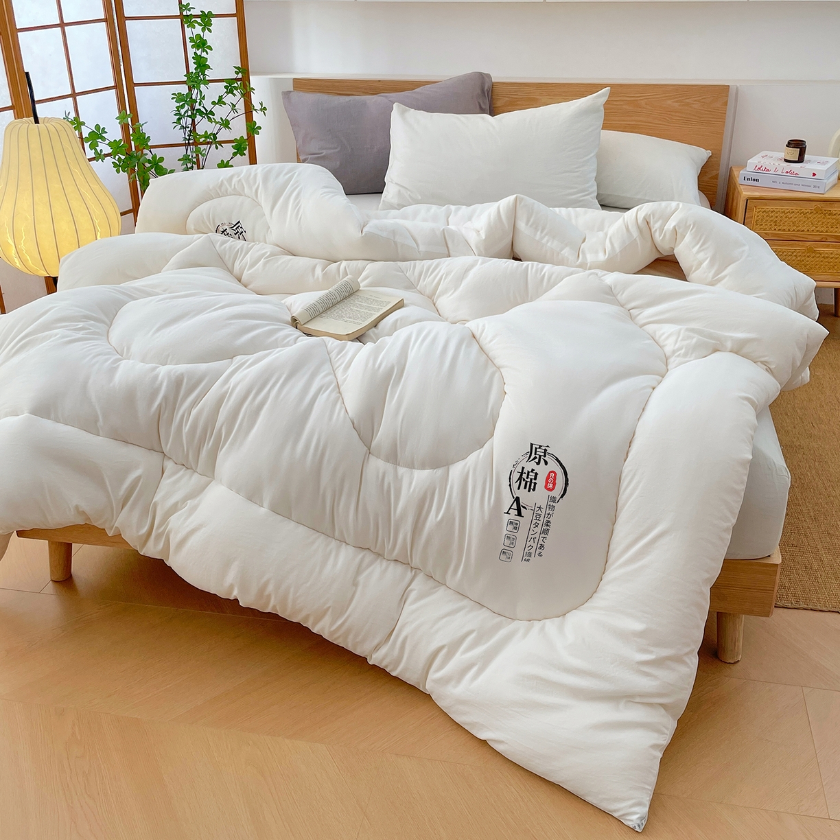 91家纺网 家纺一手货源 找家纺 尊妙被业 2025新款水洗棉原棉冬被被子被芯春秋被子母被直播批发（永不断货） 原棉-极光白