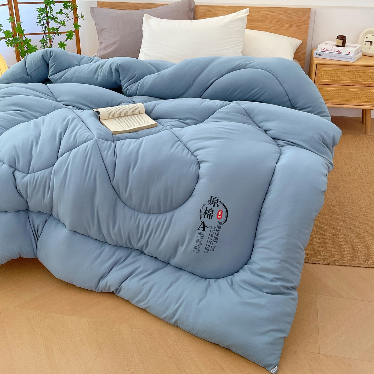 91家纺网 家纺一手货源 找家纺 尊妙被业 2025新款水洗棉原棉冬被被子被芯春秋被子母被直播批发（永不断货） 原棉-宾利蓝
