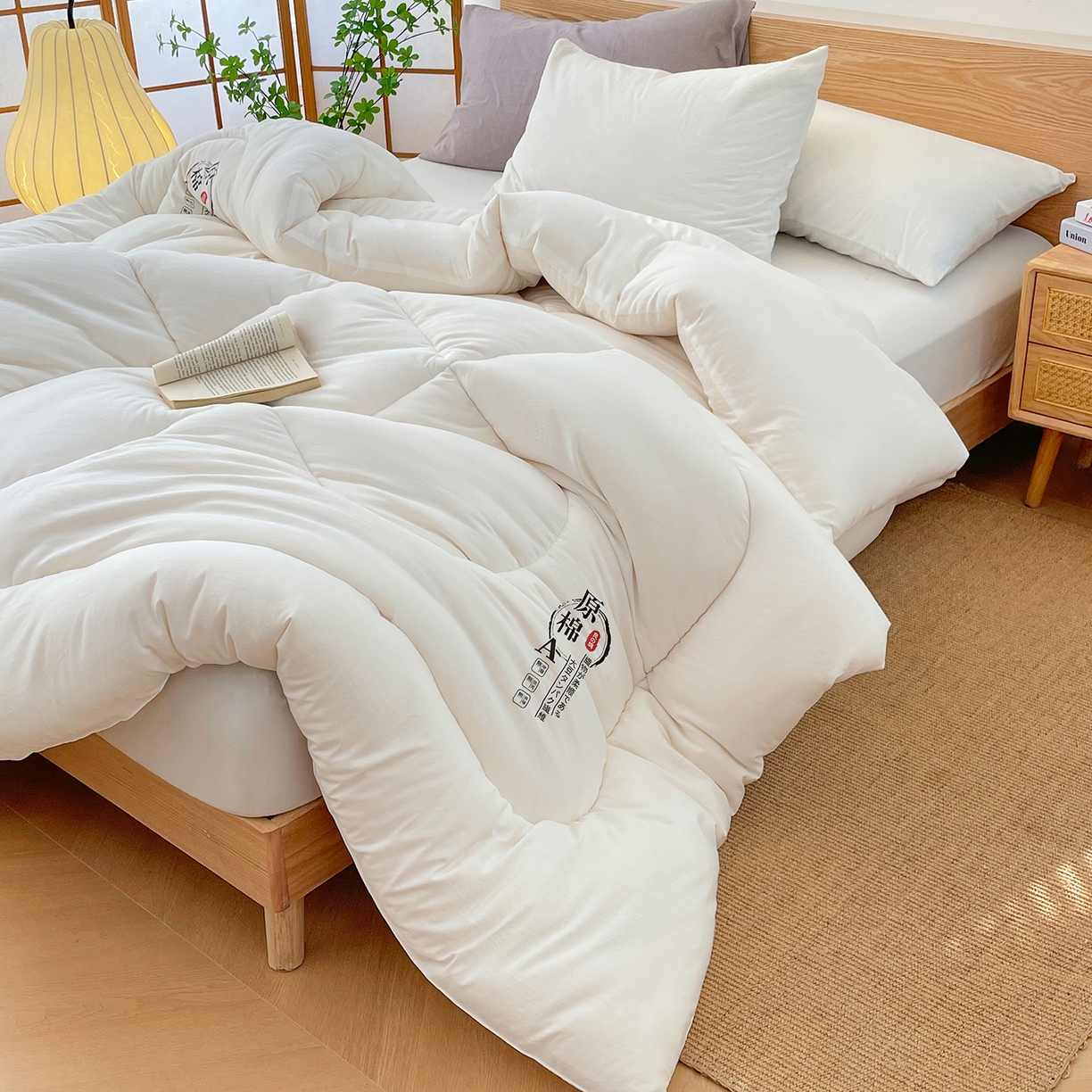 91家纺网 家纺一手货源 找家纺 尊妙被业 2025新款水洗棉原棉冬被被子被芯春秋被子母被直播批发（永不断货） 原棉-极光白