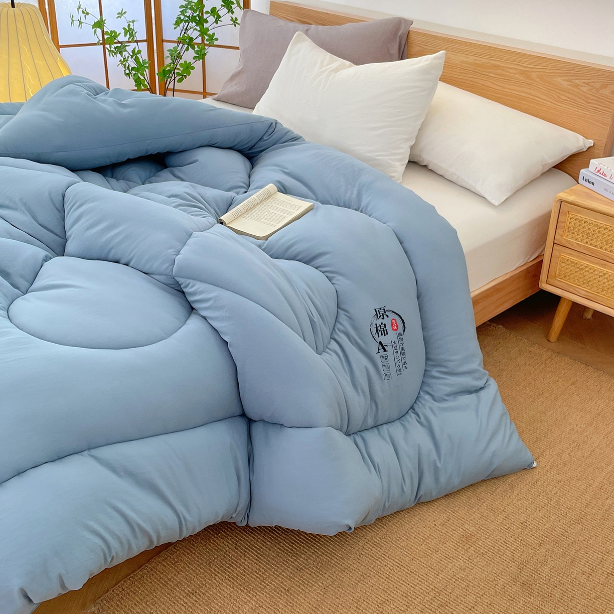 91家纺网 家纺一手货源 找家纺 尊妙被业 2025新款水洗棉原棉冬被被子被芯春秋被子母被直播批发（永不断货） 原棉-宾利蓝
