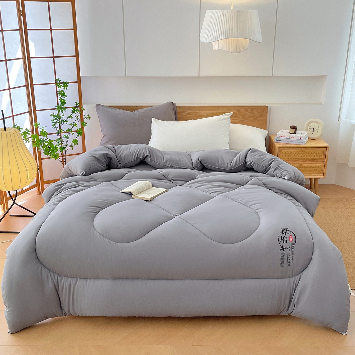 91家纺网 家纺一手货源 找家纺 尊妙被业 2025新款水洗棉原棉冬被被子被芯春秋被子母被直播批发（永不断货） 原棉-月光灰