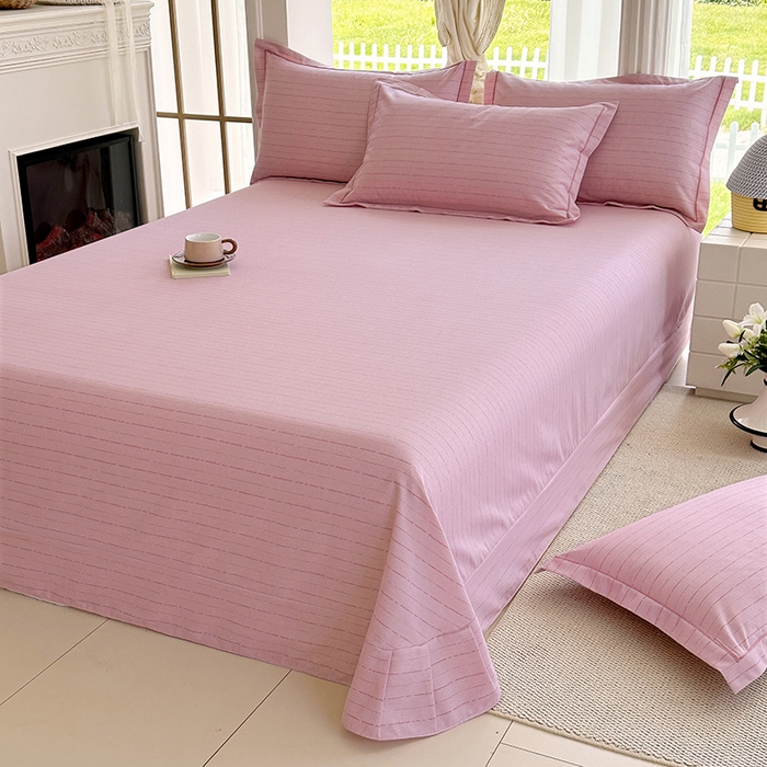 91家纺网 家纺一手货源 找家纺 家贝爱 2024新款加厚纯棉生态磨毛床单系列  浅韵粉