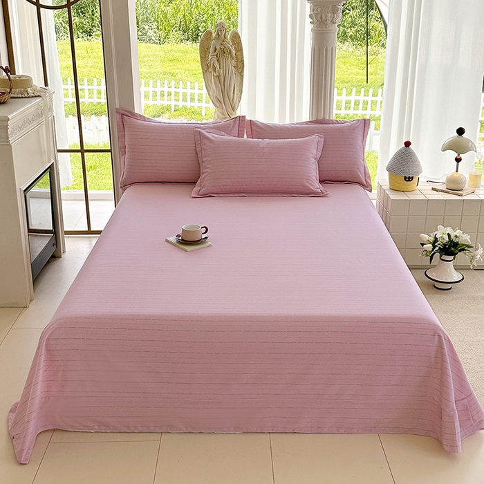 91家纺网 家纺一手货源 找家纺 家贝爱 2024新款加厚纯棉生态磨毛床单系列  浅韵粉