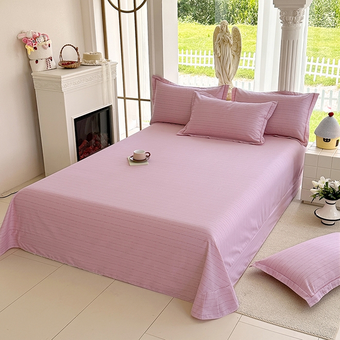 91家纺网 家纺一手货源 找家纺 家贝爱 2024新款加厚纯棉生态磨毛床单系列  浅韵粉