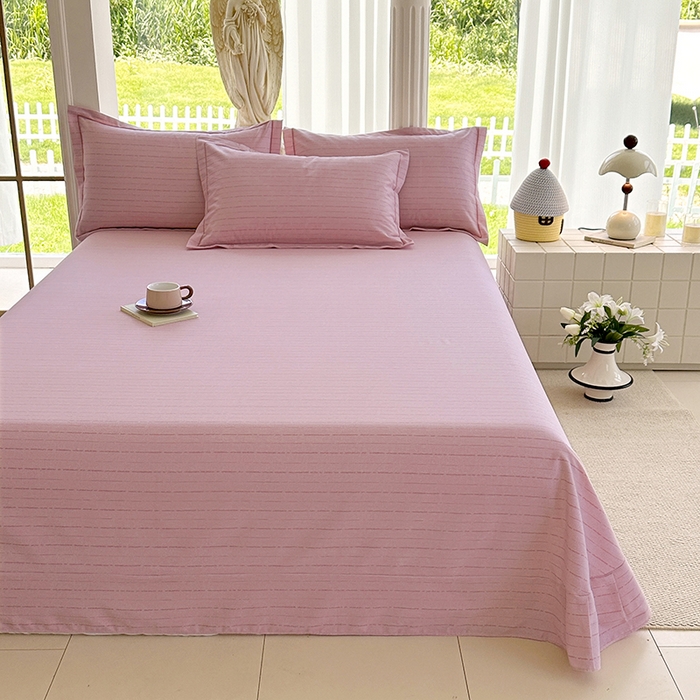 91家纺网 家纺一手货源 找家纺 家贝爱 2024新款加厚纯棉生态磨毛床单系列  浅韵粉