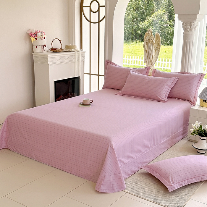 91家纺网 家纺一手货源 找家纺 家贝爱 2024新款加厚纯棉生态磨毛床单系列  浅韵粉