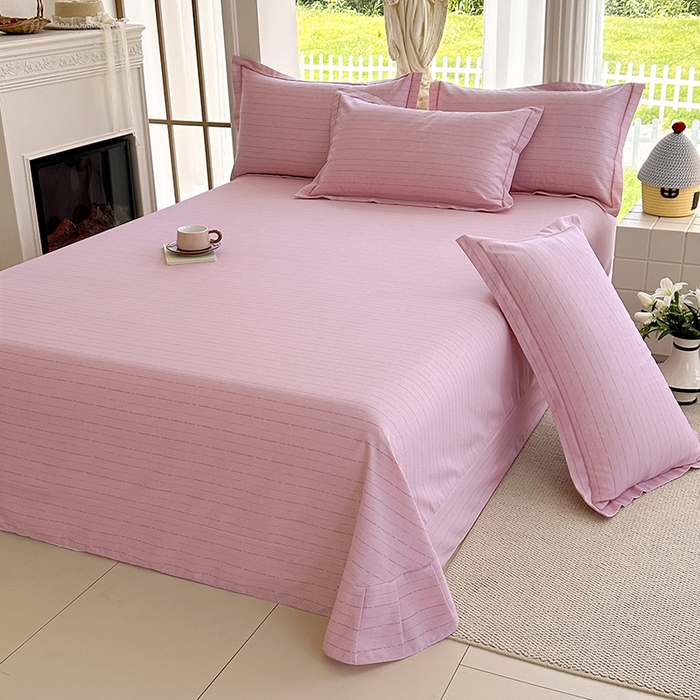 91家纺网 家纺一手货源 找家纺 家贝爱 2024新款加厚纯棉生态磨毛床单系列  浅韵粉