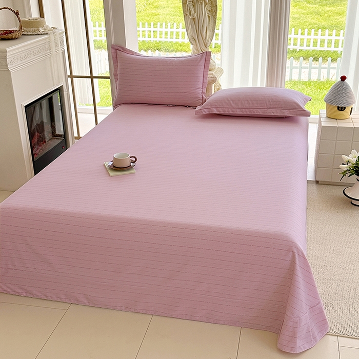 91家纺网 家纺一手货源 找家纺 家贝爱 2024新款加厚纯棉生态磨毛床单系列  浅韵粉