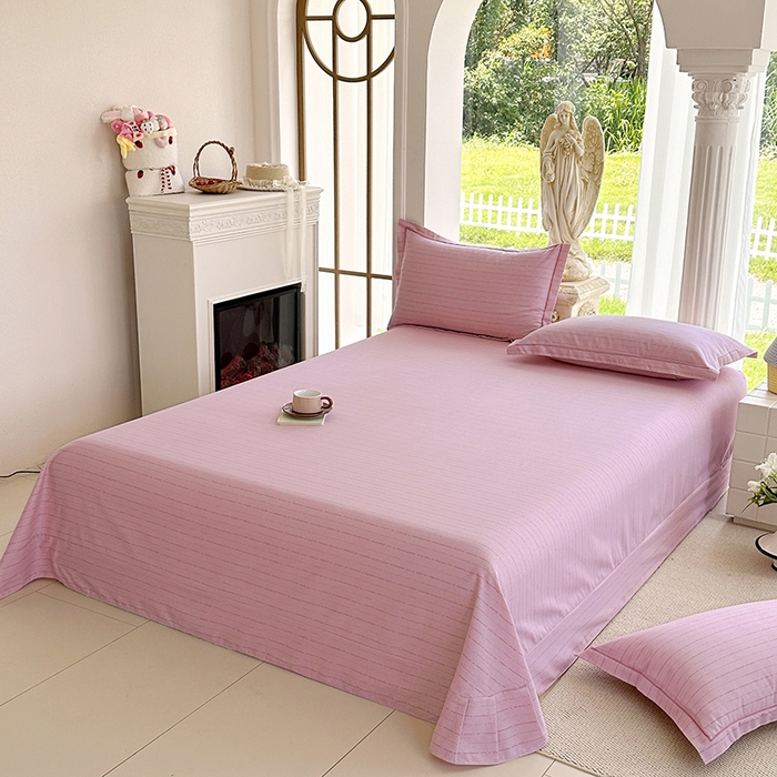 91家纺网 家纺一手货源 找家纺 家贝爱 2024新款加厚纯棉生态磨毛床单系列  浅韵粉