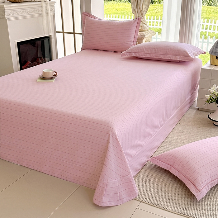 91家纺网 家纺一手货源 找家纺 家贝爱 2024新款加厚纯棉生态磨毛床单系列  浅韵粉