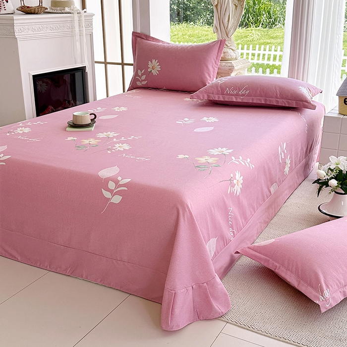 91家纺网 家纺一手货源 找家纺 家贝爱 2024新款加厚纯棉生态磨毛床单系列  洋洋花恋