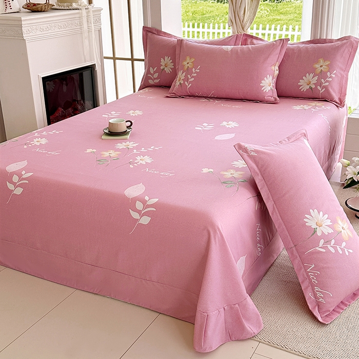 91家纺网 家纺一手货源 找家纺 家贝爱 2024新款加厚纯棉生态磨毛床单系列  洋洋花恋