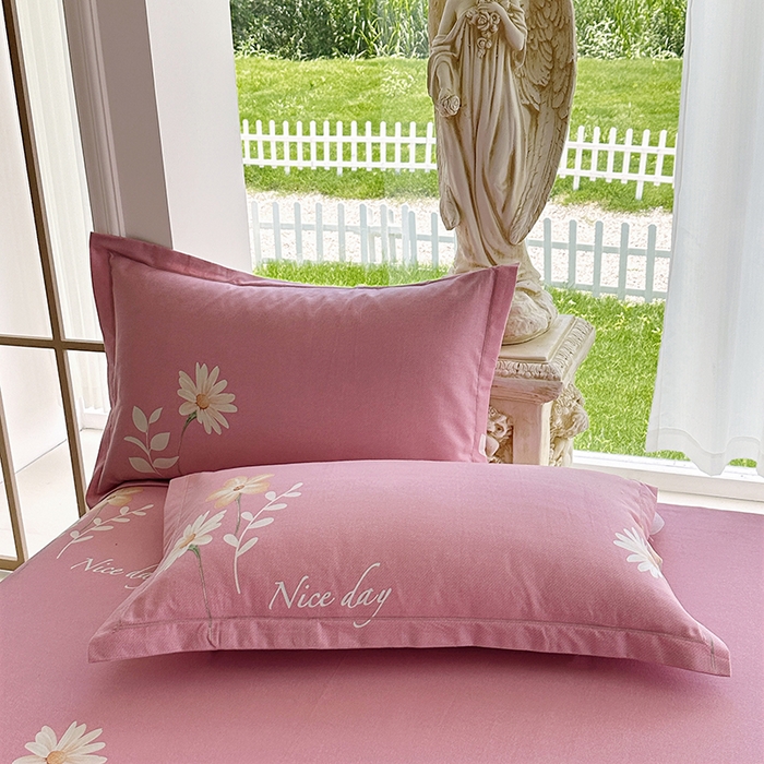 91家纺网 家纺一手货源 找家纺 家贝爱 2024新款加厚纯棉生态磨毛床单系列  洋洋花恋